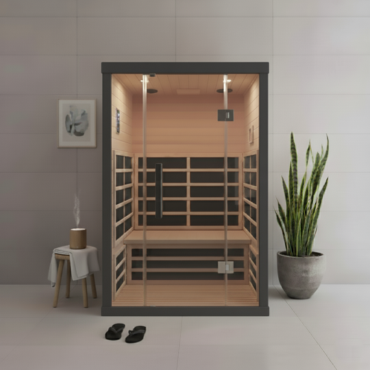 2 Person Indoor Infrared Sauna - Black - Outdoor Living