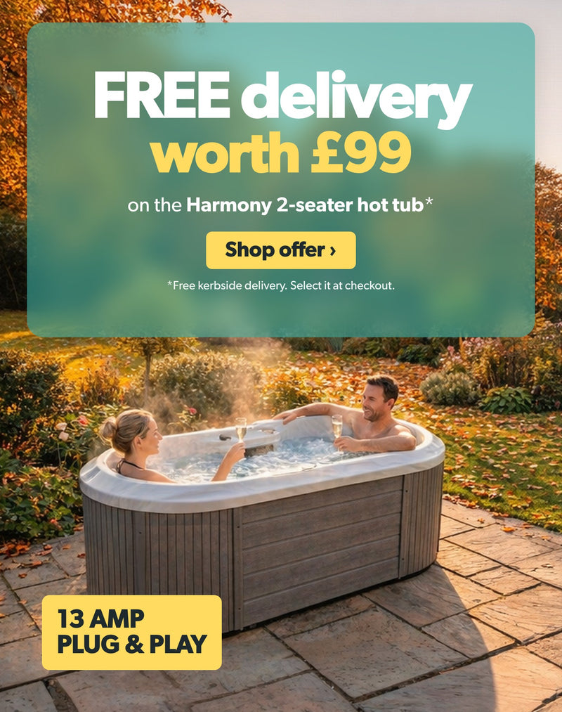 Free delivery worth £99 on the Harmony 2-seater hot tub