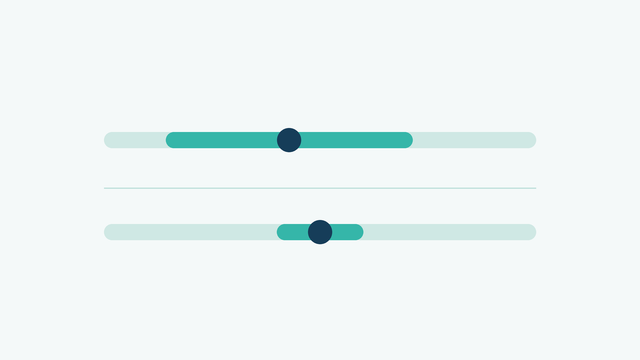 Two sliders: pH held in a teal band between 7.0 and 7.8, and total alkalinity held in its band, each with a marker in the middle