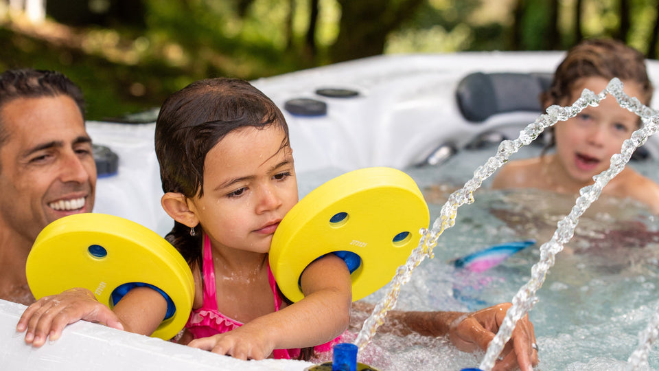 Editorial image showing the practical context for hot tubs safety with kids: your questions answered.