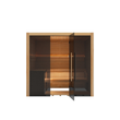 Load image into Gallery viewer, Hekla Traditional 210 sauna in Scandi finish, front cut-out view showing the LED lit benches
