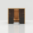 Load image into Gallery viewer, Hekla Traditional 220 sauna in Scandi finish, straight-on front view with door open
