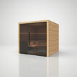Load image into Gallery viewer, Hekla Traditional 210x indoor sauna in Scandi natural timber finish, angled front view with glass door closed
