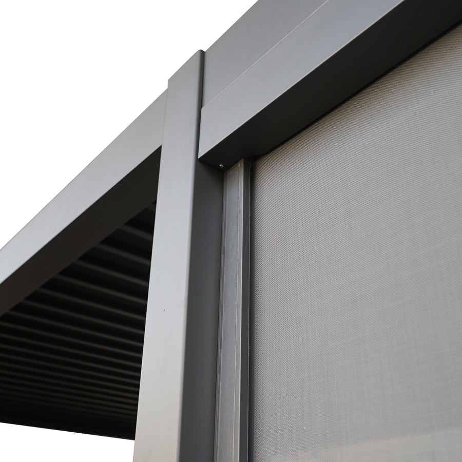 Heavy-Duty Aluminium Pergola with Louvred Roof - 3x3m