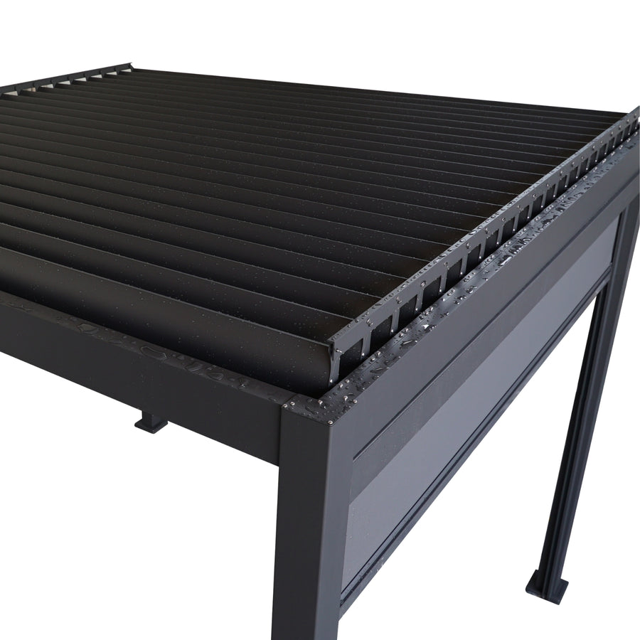 Heavy-Duty Aluminium Pergola with Louvred Roof - 3x3m