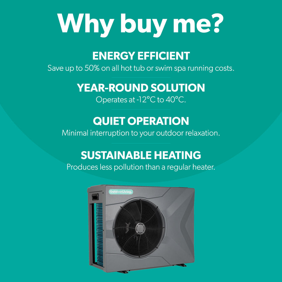 Outdoor 12kW Air Source Heat Pump for Hot Tub / Swim Spa / Pool