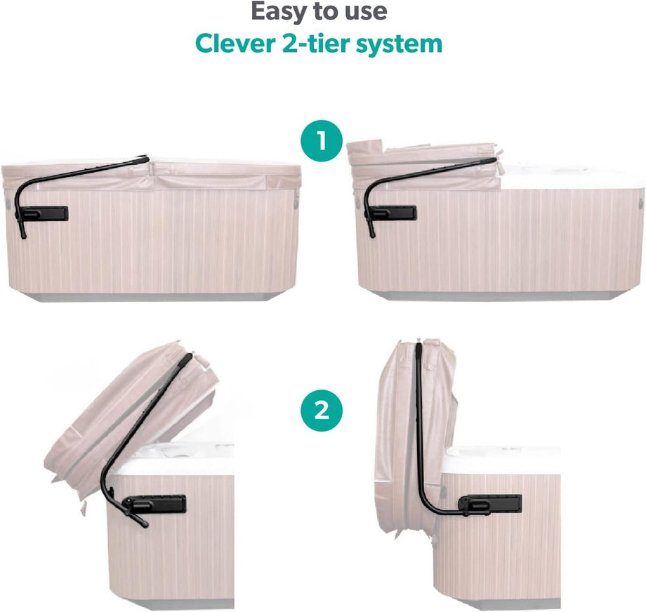 Universal Hot Tub and Swim Spa Cover Lifter With 3 Towel Hooks