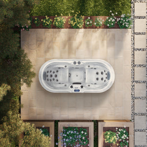 2 person hot tub in a traditional setting