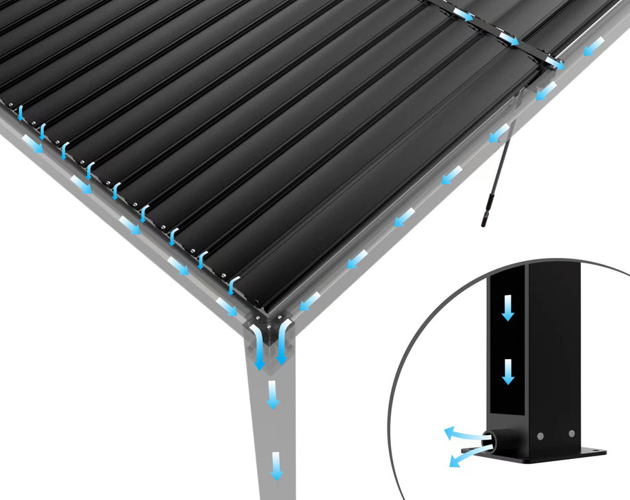 Heavy-Duty Aluminium Pergola with Dual Zone Louvred Roof - 4x3m