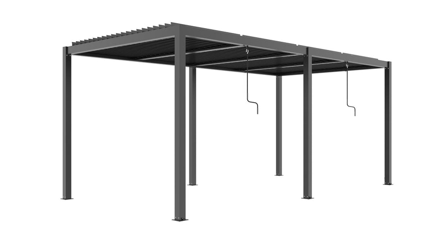 Heavy-Duty Aluminium Pergola with Dual Zone Louvred Roof - 6x3m