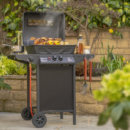 Boss Grill Louisiana - 2 Burner Gas BBQ Grill with Side Burner