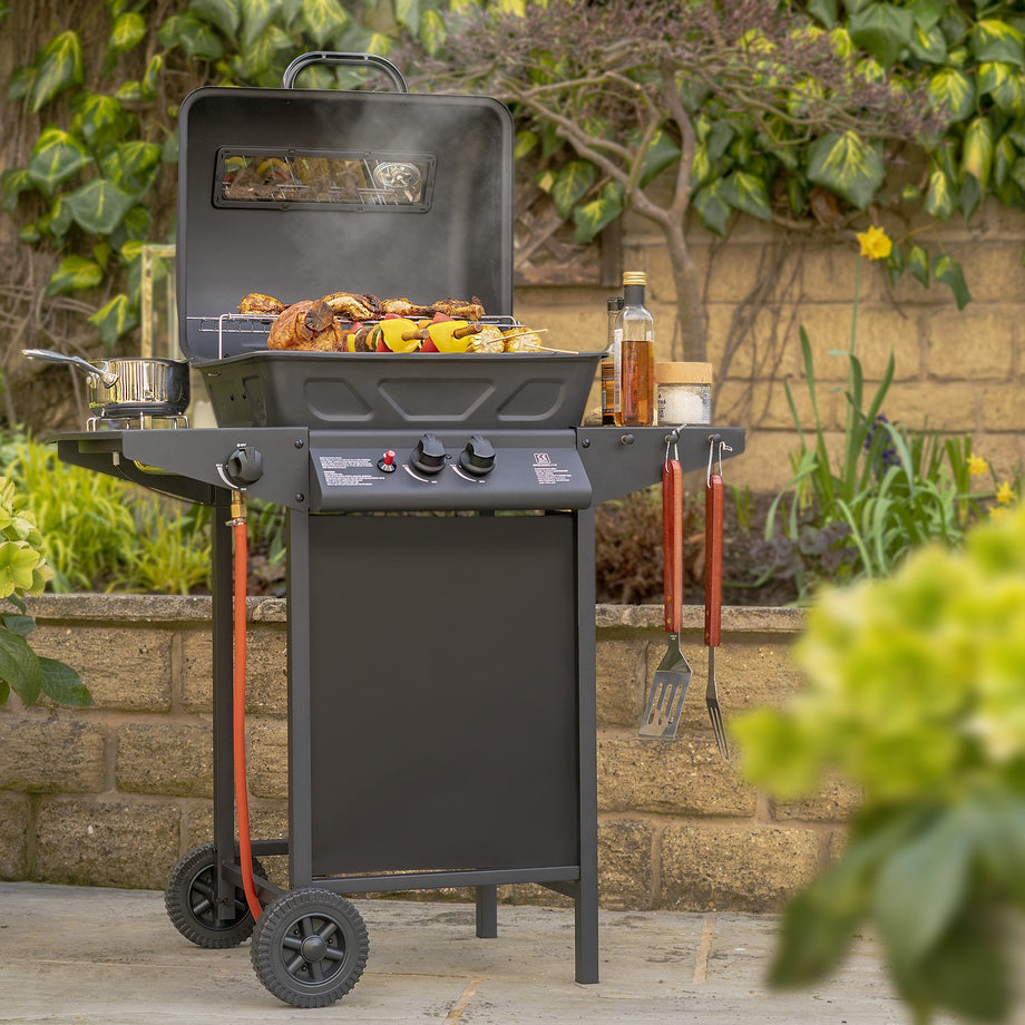 Boss Grill Louisiana - 2 Burner Gas BBQ Grill with Side Burner