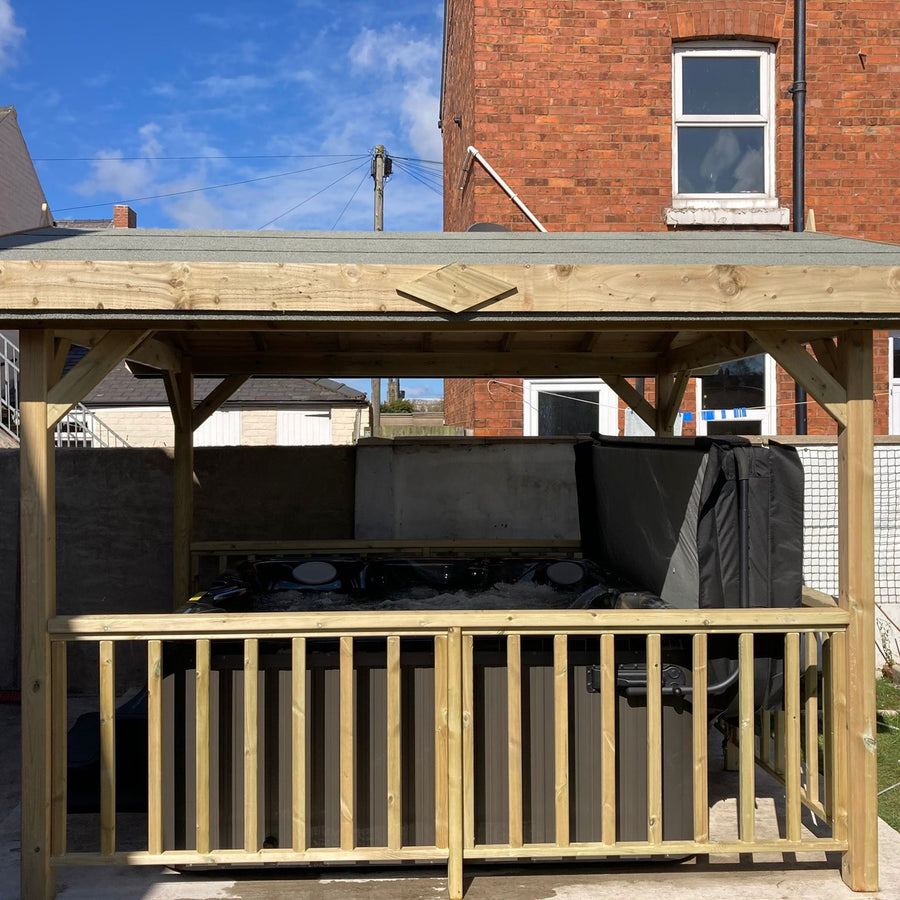 Apex Wooden Hot Tub Gazebo with Roof