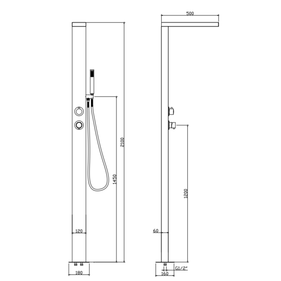 Technical dimensional drawing