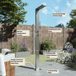 Load image into Gallery viewer, Chrome Thermostatic Mixer Outdoor Shower with Pencil Hand Shower 2 Outlets - Suva
