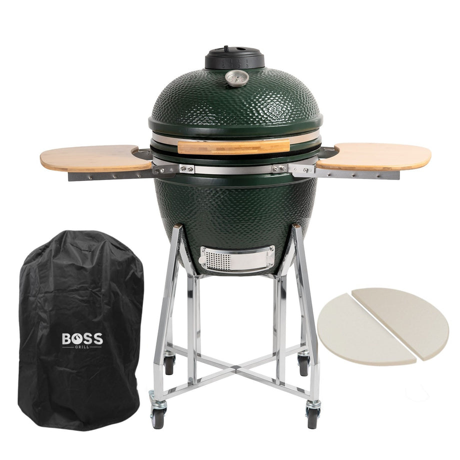 Boss Grill The Egg - 18 Inch Ceramic Kamado Style Charcoal Egg BBQ Grill