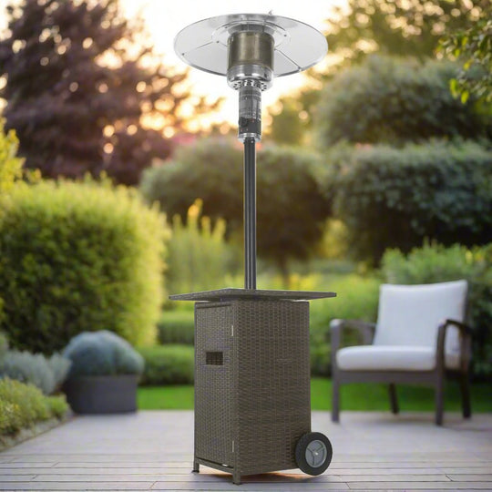 Outdoor Mushroom Gas Patio Heater - Brown Rattan