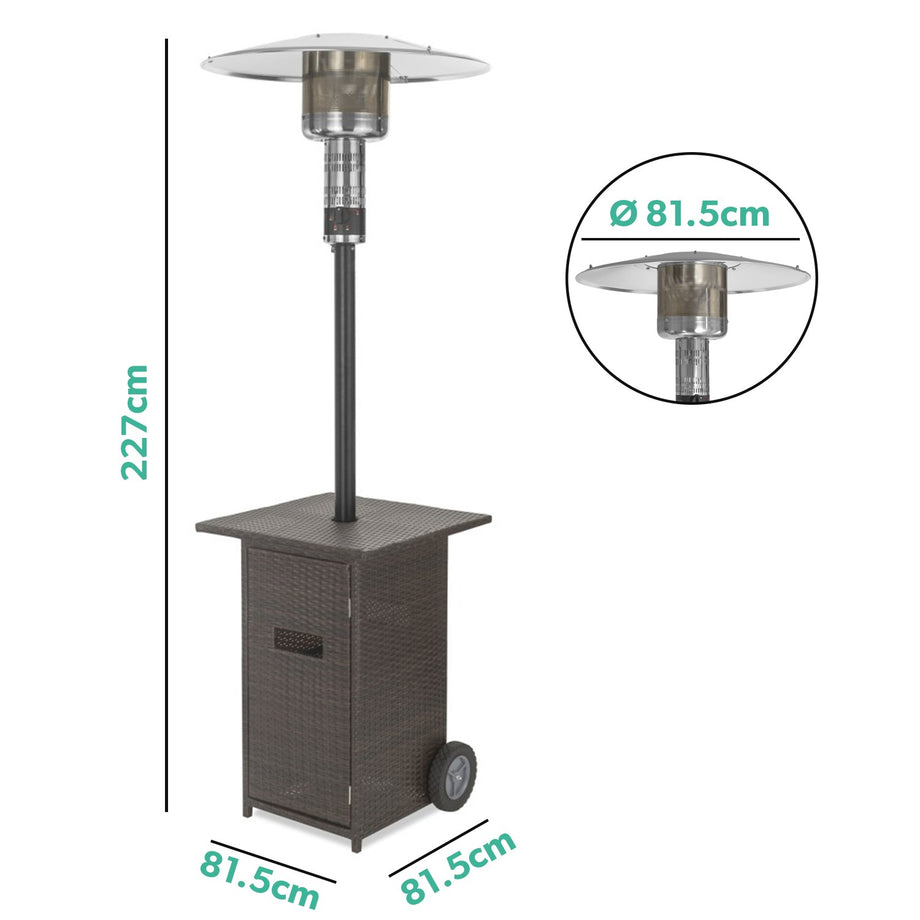 Outdoor Mushroom Gas Patio Heater - Brown Rattan