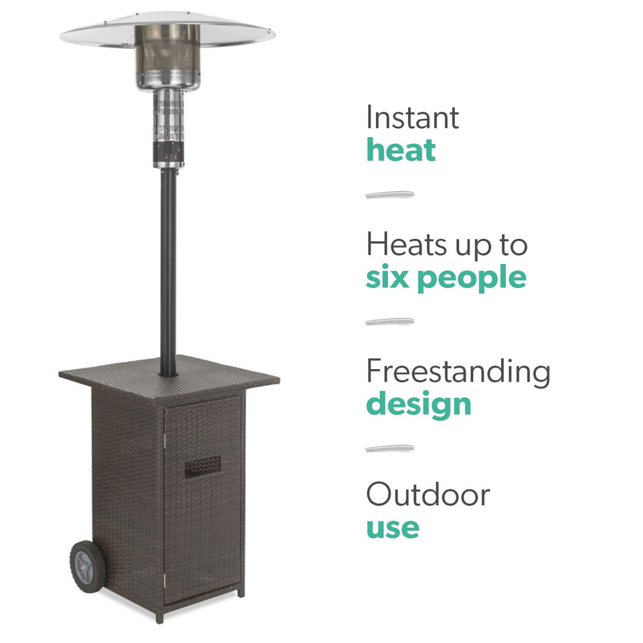 Outdoor Mushroom Gas Patio Heater - Brown Rattan