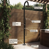 Load image into Gallery viewer, Black Mixer Outdoor Shower with Pencil Hand Shower 2 Outlets - Fiji