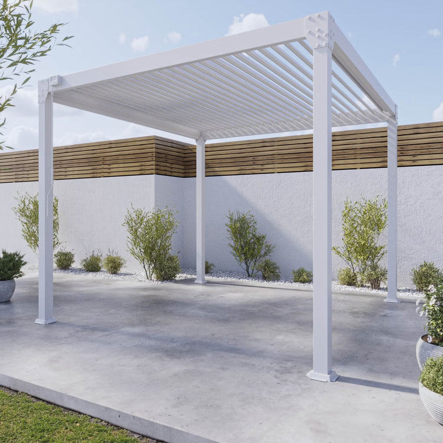 Aluminium Pergola with Louvred Shutter Roof 3 x 3m - Como