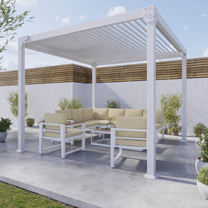 Aluminium Pergola with Louvred Shutter Roof 3 x 3m - Como