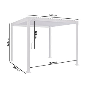 Aluminium Pergola with Louvred Shutter Roof 3 x 3m - Como