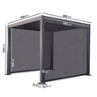 Load image into Gallery viewer, 3 x 3m Heavy Duty Aluminium Pergola with Louvred Shutter Roof and Two Textilene Side Panels - Charcoal
