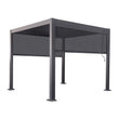 Load image into Gallery viewer, 3 x 3m Heavy Duty Aluminium Pergola with Louvred Shutter Roof and Two Textilene Side Panels - Charcoal
