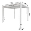 Load image into Gallery viewer, 3 x 3m Heavy Duty Aluminium Pergola with Louvred Shutter Roof and Two Textilene Side Panels - White
