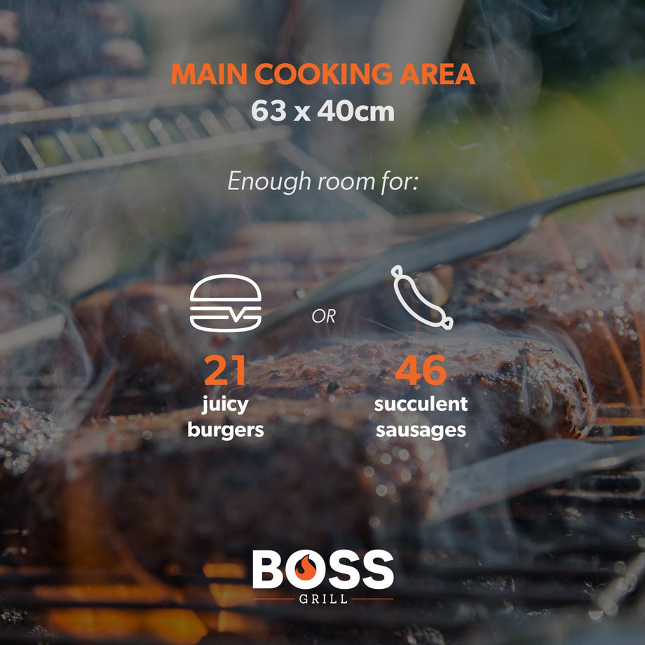 Boss Grill Kentucky Premium - 4 Burner Gas BBQ Grill with Side Burner