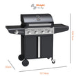 Load image into Gallery viewer, Boss Grill Kentucky Premium - 4 Burner Gas BBQ Grill with Side Burner

