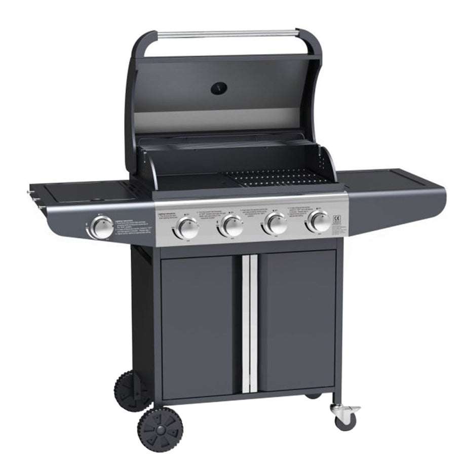 Boss Grill Kentucky Premium - 4 Burner Gas BBQ Grill with Side Burner