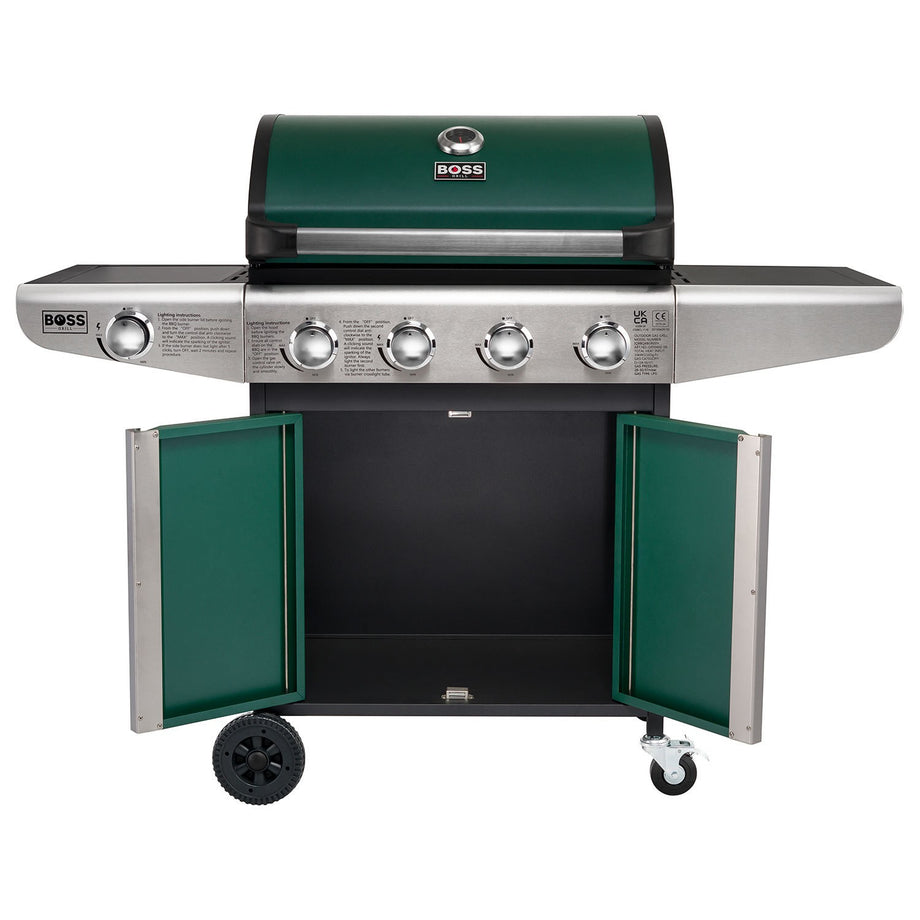 Boss Grill Kentucky Premium - 4 Burner Gas BBQ Grill with Side Burner