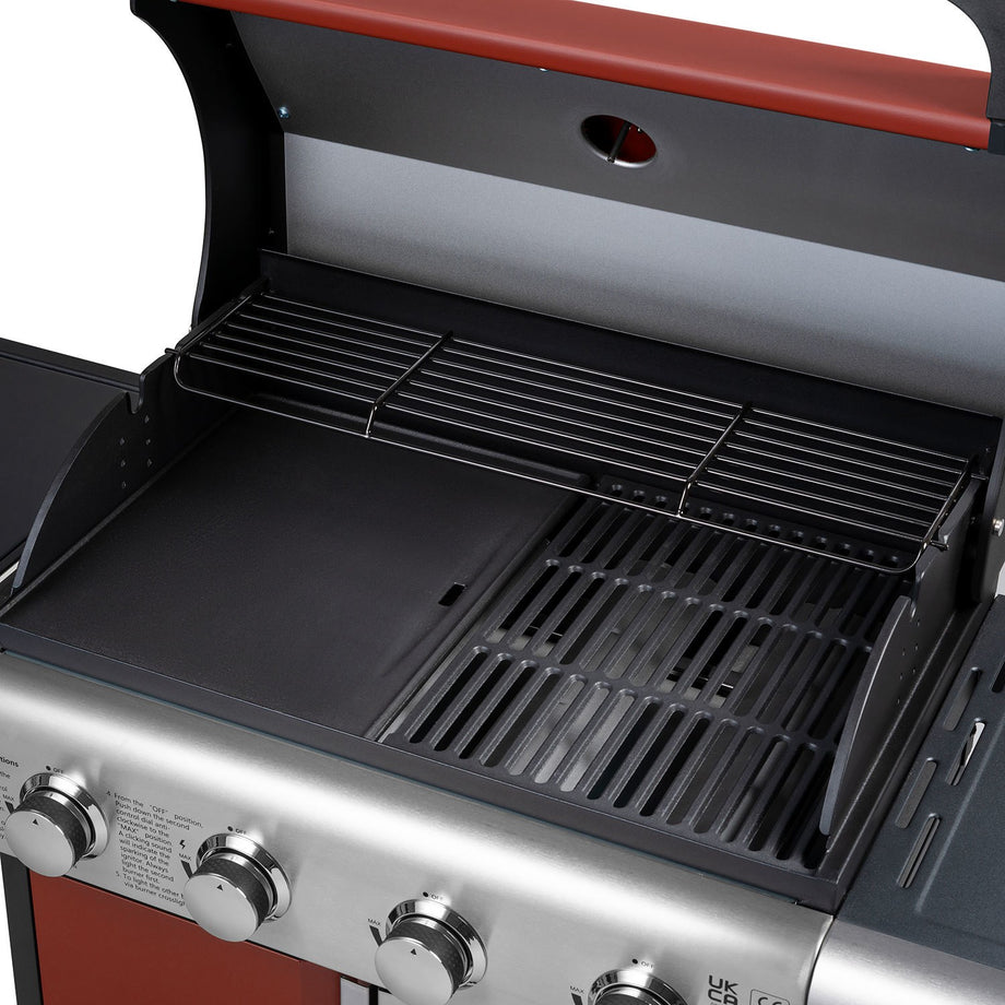 Boss Grill Kentucky Premium - 4 Burner Gas BBQ Grill with Side Burner