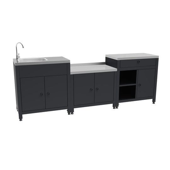 Boss Grill Texas Outdoor Kitchen Unit - Modular BBQ Furniture with Sink