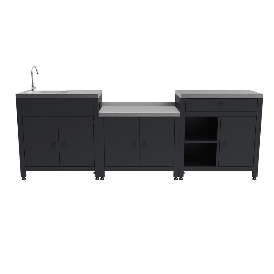 Boss Grill Texas Outdoor Kitchen Unit - Modular BBQ Furniture with Sink