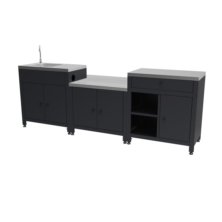 Boss Grill Texas Outdoor Kitchen Unit - Modular BBQ Furniture with Sink