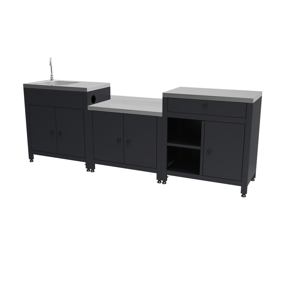 Boss Grill Texas Outdoor Kitchen Unit - Modular BBQ Furniture with Sink