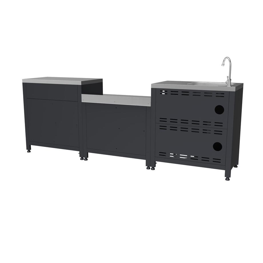 Boss Grill Texas Outdoor Kitchen Unit - Modular BBQ Furniture with Sink