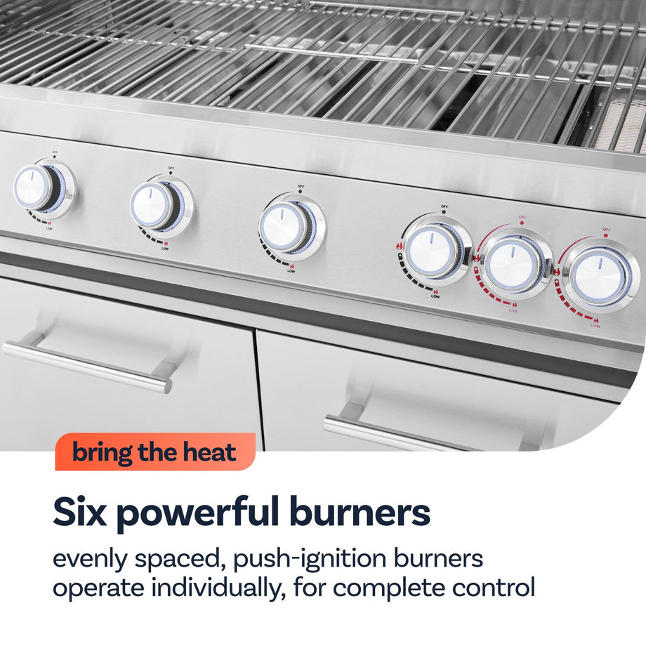 Boss Grill Premium Modular 6 Burner Built-In BBQ with Fridge
