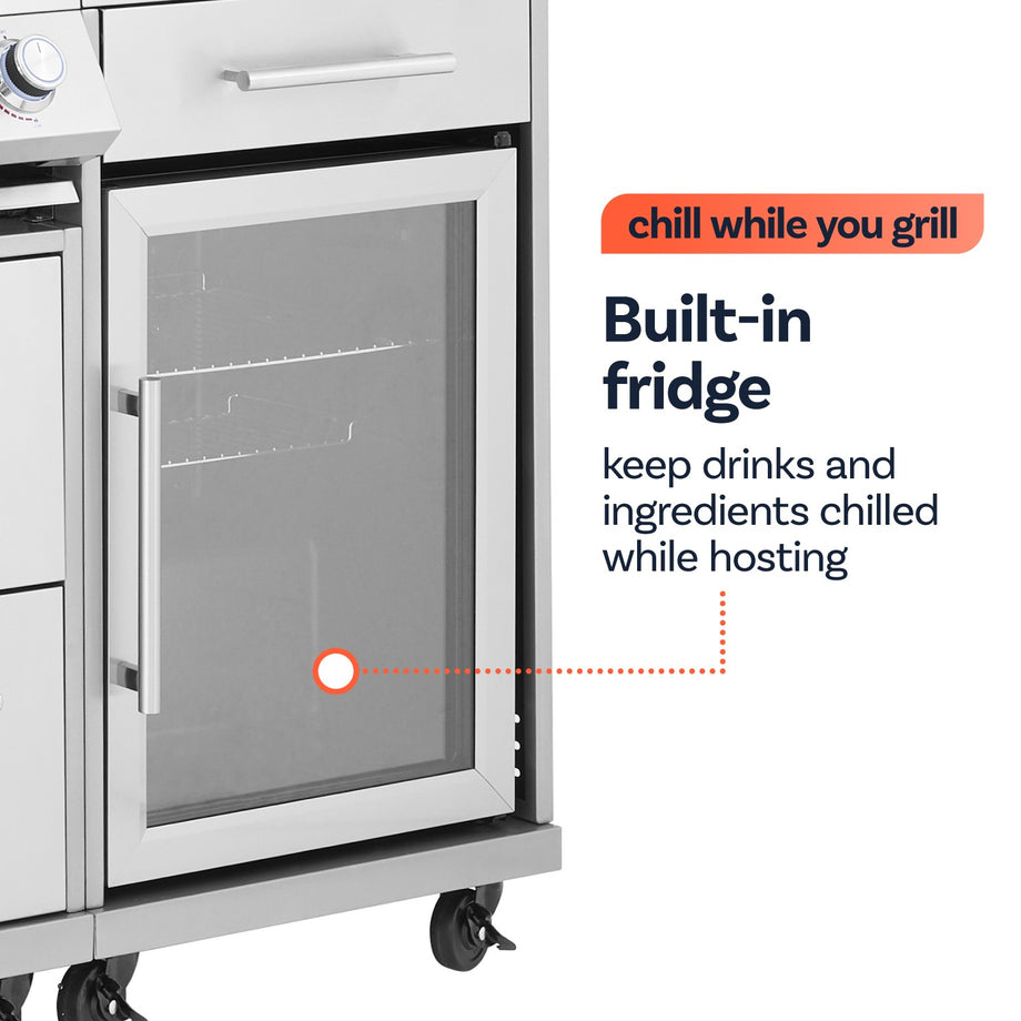 Boss Grill Premium Modular 6 Burner Built-In BBQ with Fridge