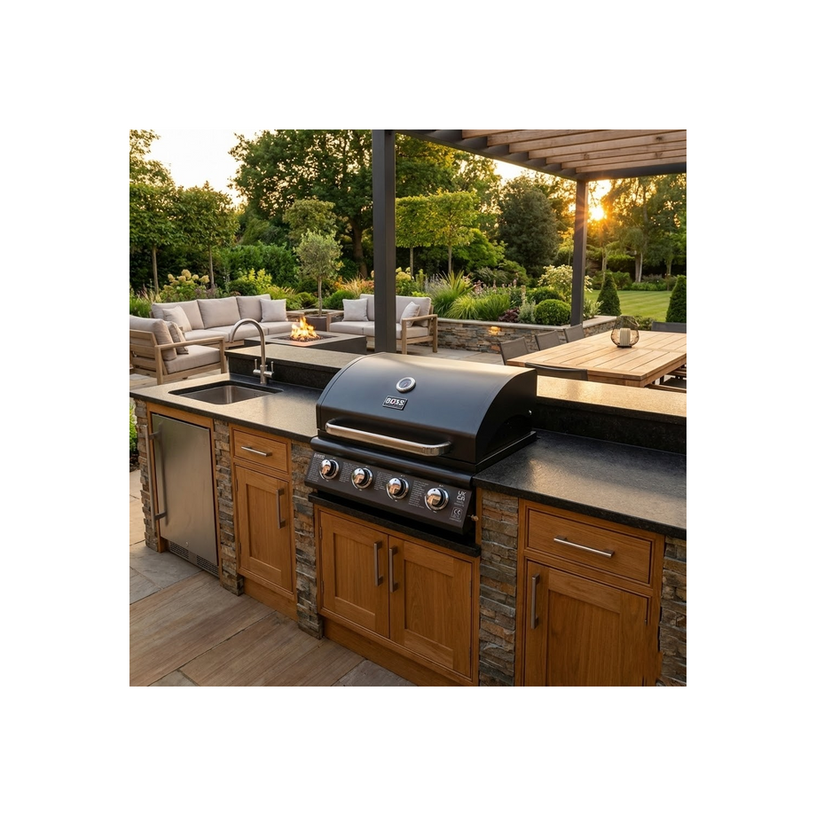 Boss Grill Texas Lone Star 4 Burner Built In Gas BBQ Grill