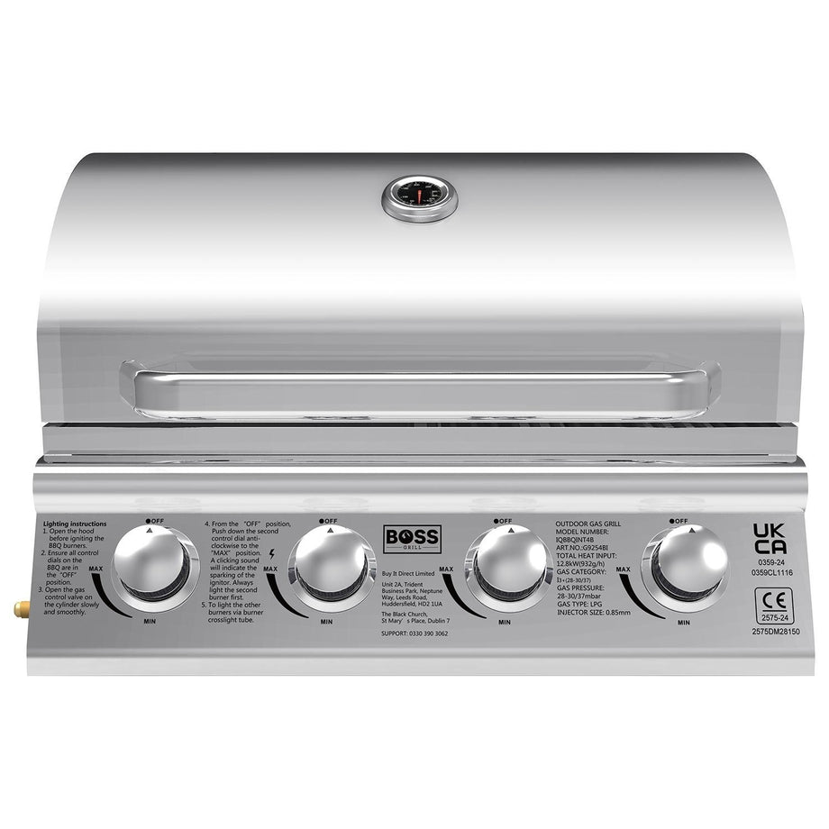 Boss Grill Texas Lone Star 4 Burner Built In Gas BBQ Grill