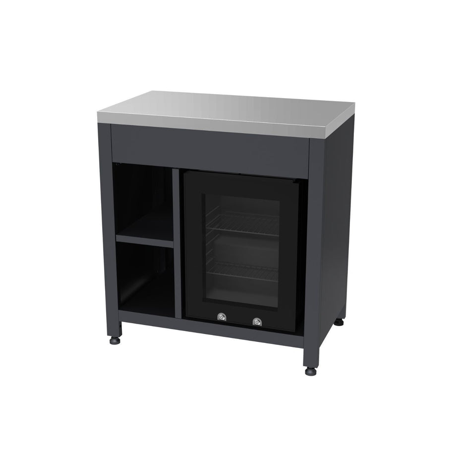 Boss Grill All Star Pro Modular Dual Fuel Outdoor Kitchen - Built-In Gas & Charcoal BBQ with Fridge