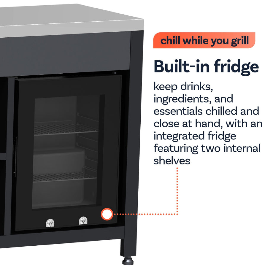 Boss Grill All Star Pro Modular Dual Fuel Outdoor Kitchen - Built-In Gas & Charcoal BBQ with Fridge