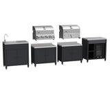 Load image into Gallery viewer, Boss Grill All Star Pro Modular Dual Fuel Outdoor Kitchen - Built-In Gas &amp; Charcoal BBQ with Fridge