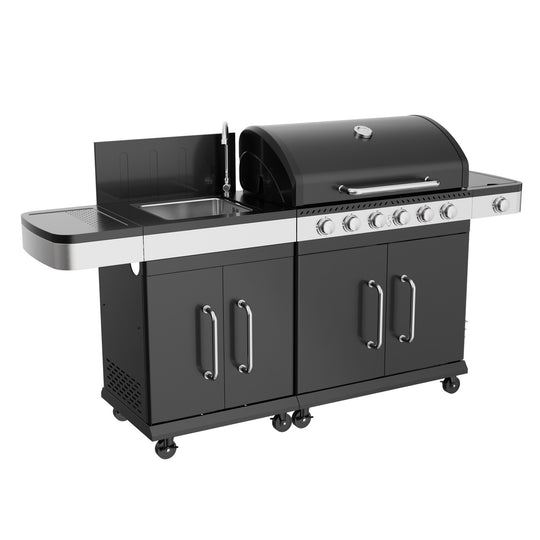 Boss Grill Alabama Modular Outdoor Kitchen - 6 Burner Gas BBQ with Sink
