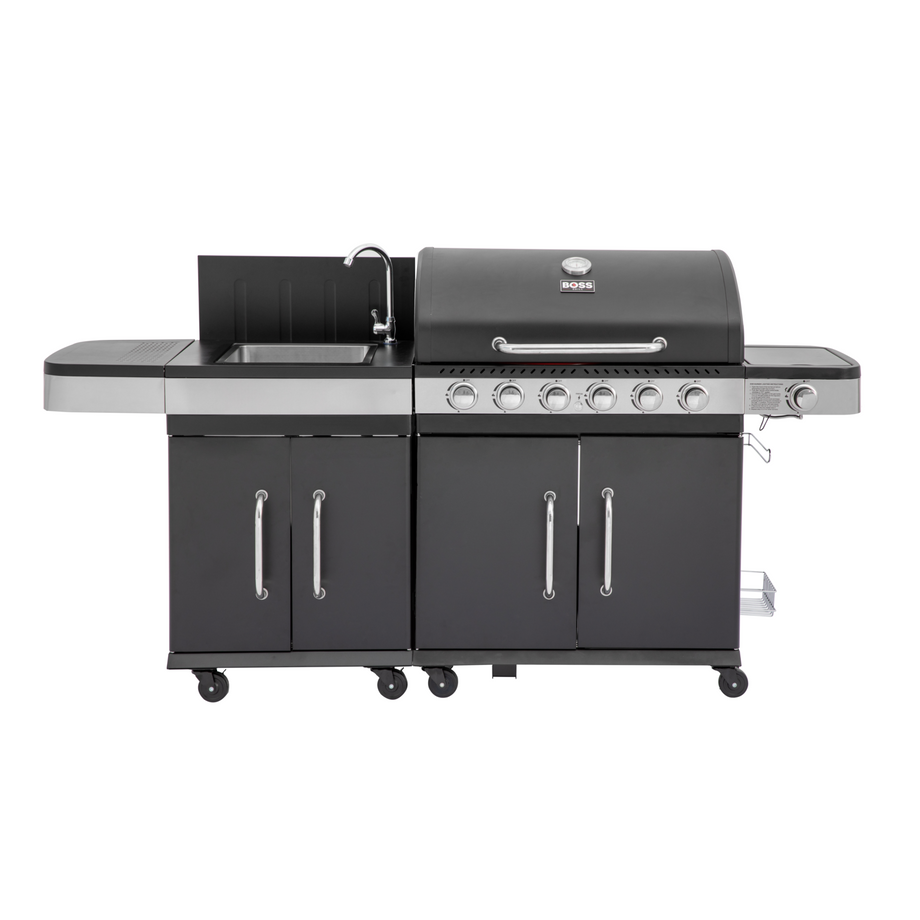 Boss Grill Alabama Modular Outdoor Kitchen - 6 Burner Gas BBQ with Sink