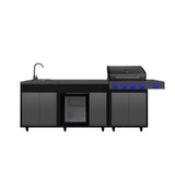 Load image into Gallery viewer, Boss Grill Outdoor Kitchen - 4 Burner Gas BBQ Grill with Beverage Cooler and Sink